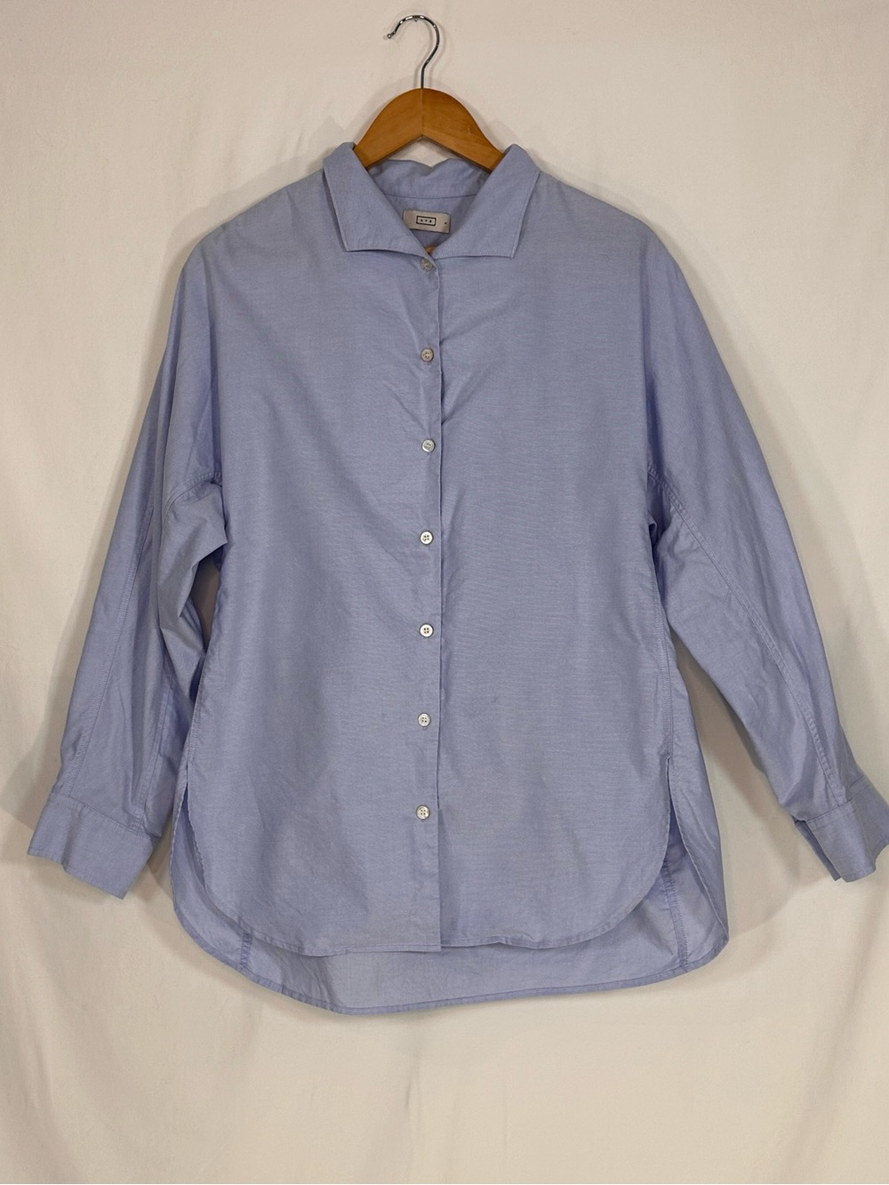 AYR The Deep End Shirt S Oxford Blue Cotton Oversized Button Down Quiet Luxury